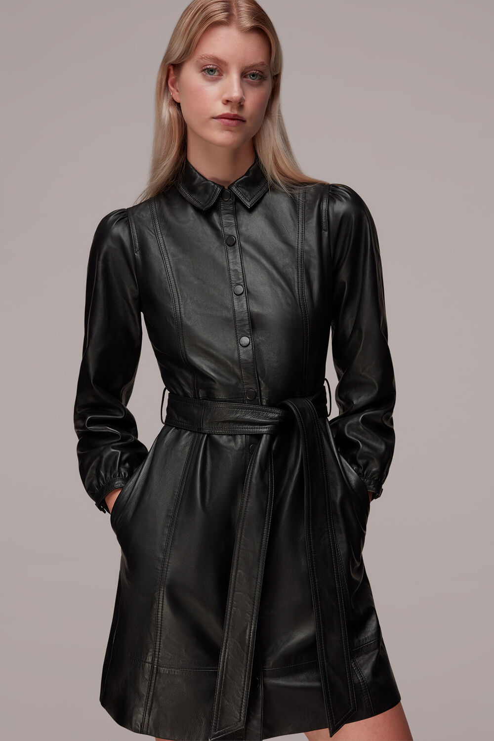 Phoebe Short Leather Dress
