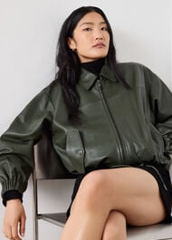 Frida Leather Bomber Jacket