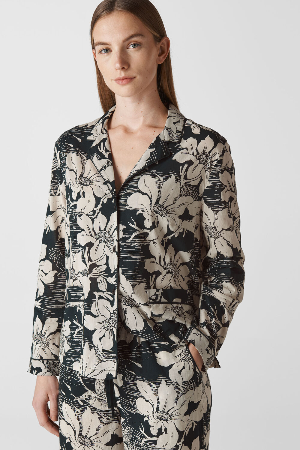 Birds Of Paradise Pyjama Set Black and White