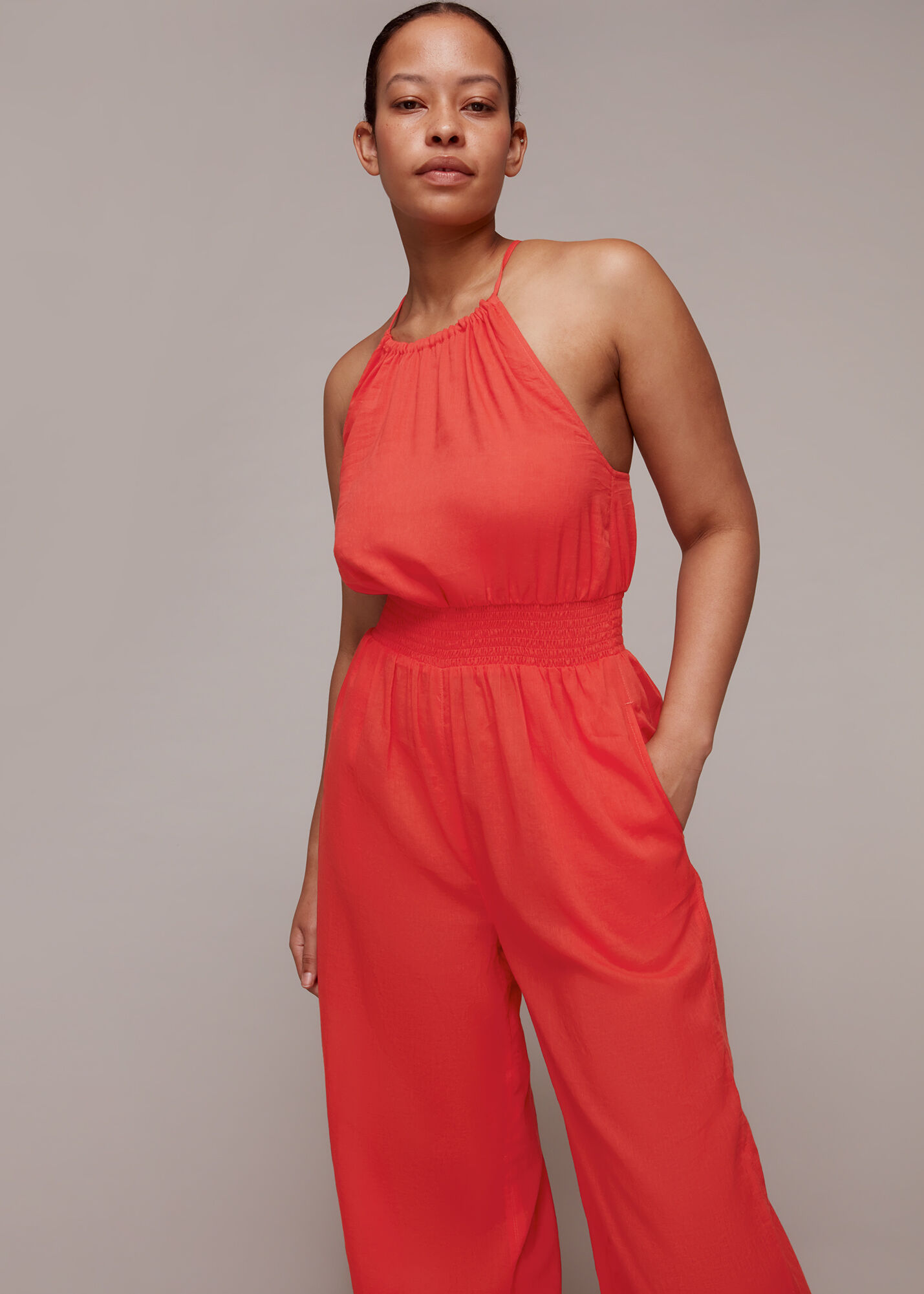 Red Jennifer Beach Jumpsuit