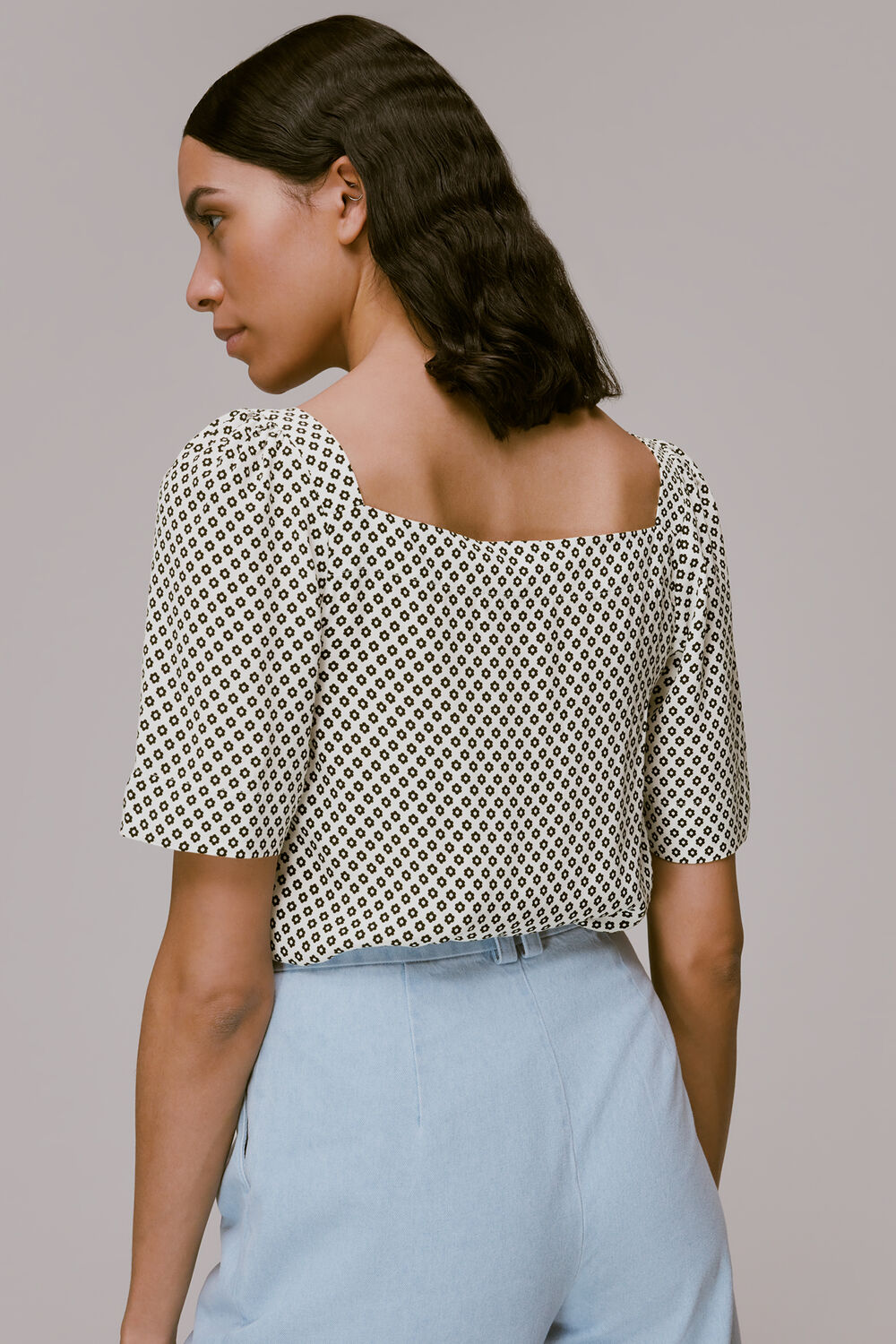 Tia Square Neck Daisy Blouse