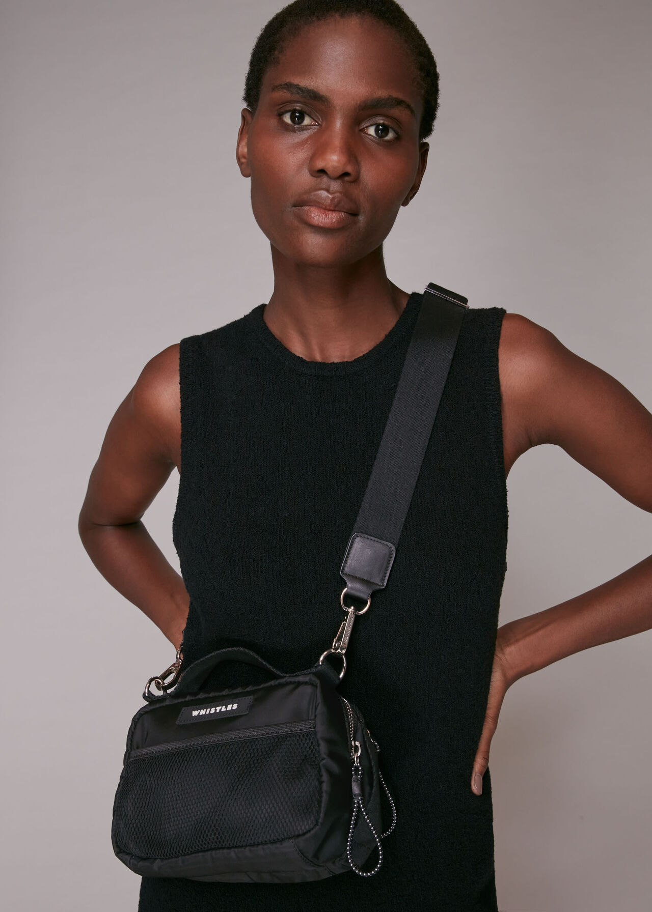 Black Reilly Nylon Crossbody Bag | WHISTLES
