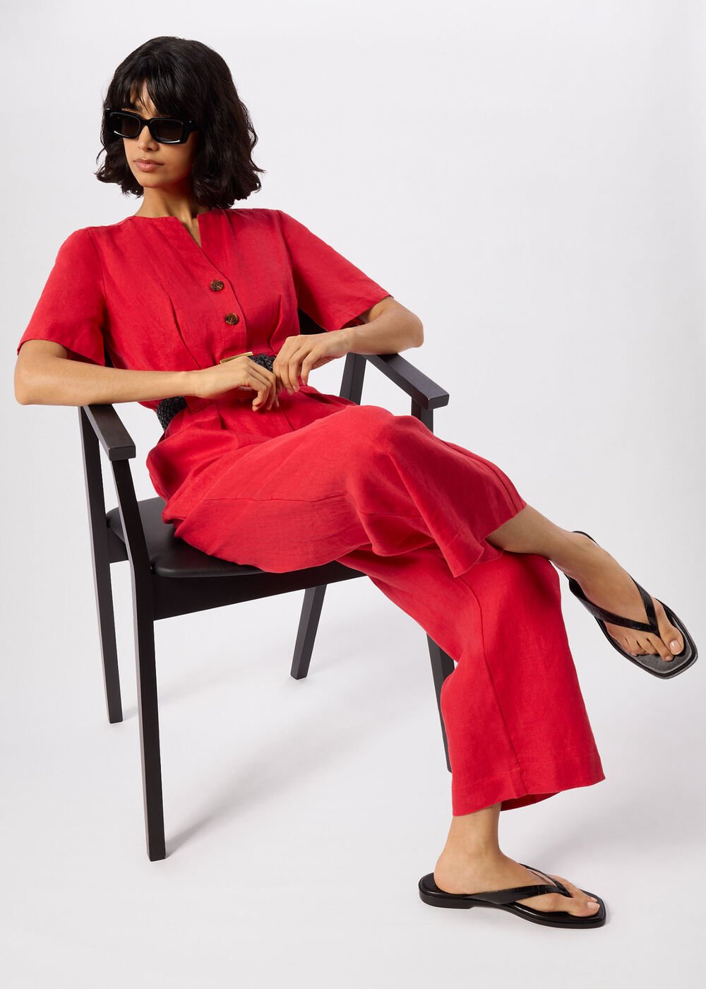 Fiona Linen Button Jumpsuit