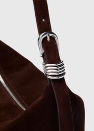 Ring Detail Suede Shoulder Bag