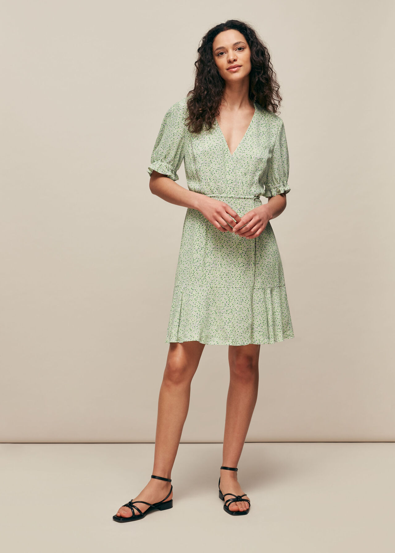 English Garden Wrap Dress Green/Multi