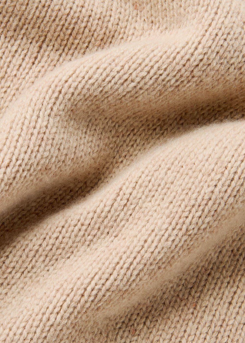 Wool Ribbed Sleeve V Neck Knit
