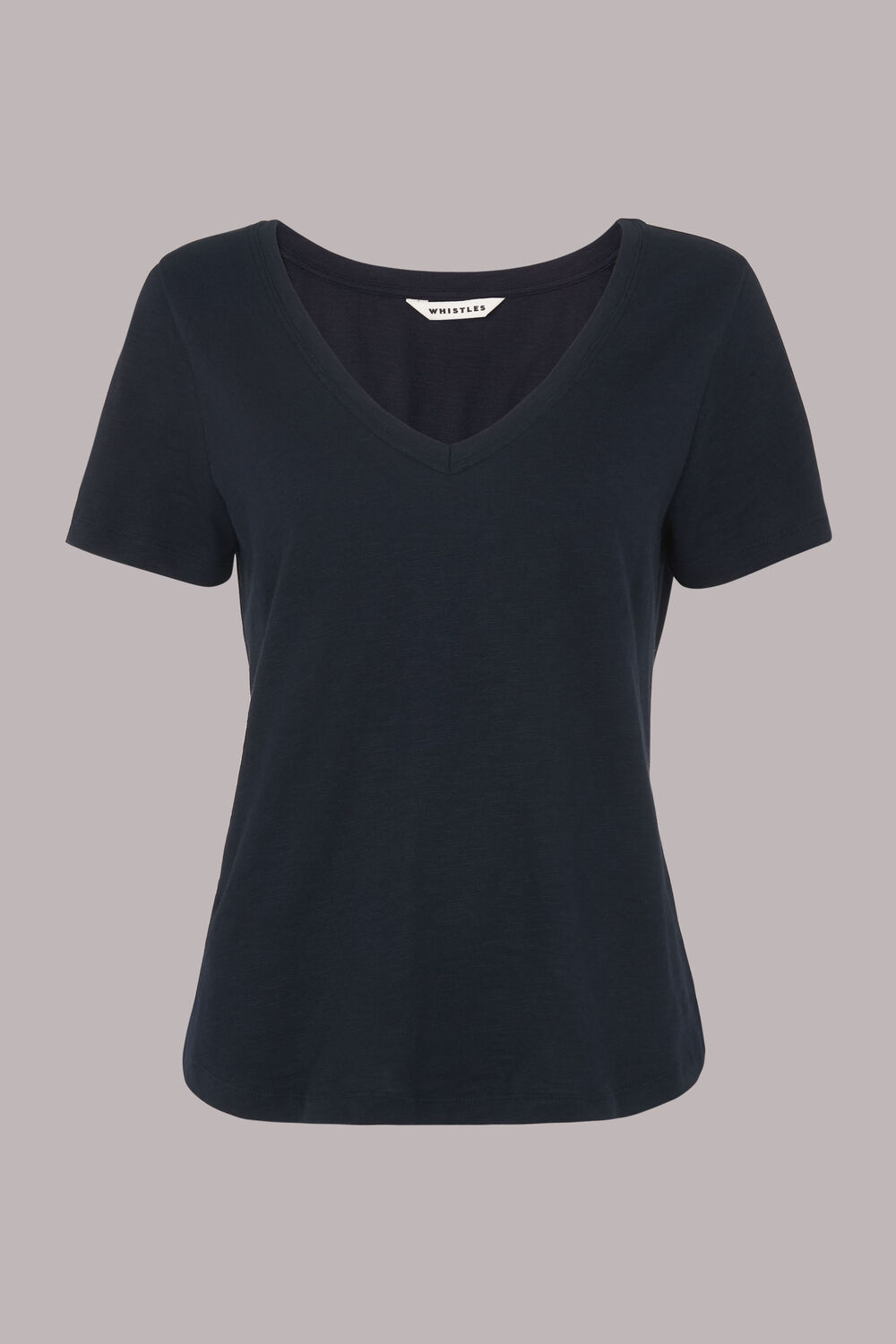 Sophie V Neck Cotton Tshirt Navy
