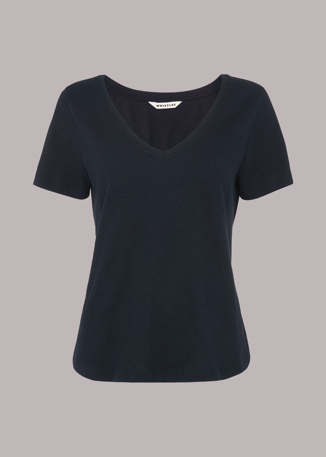 Sophie V Neck Cotton Tshirt Navy