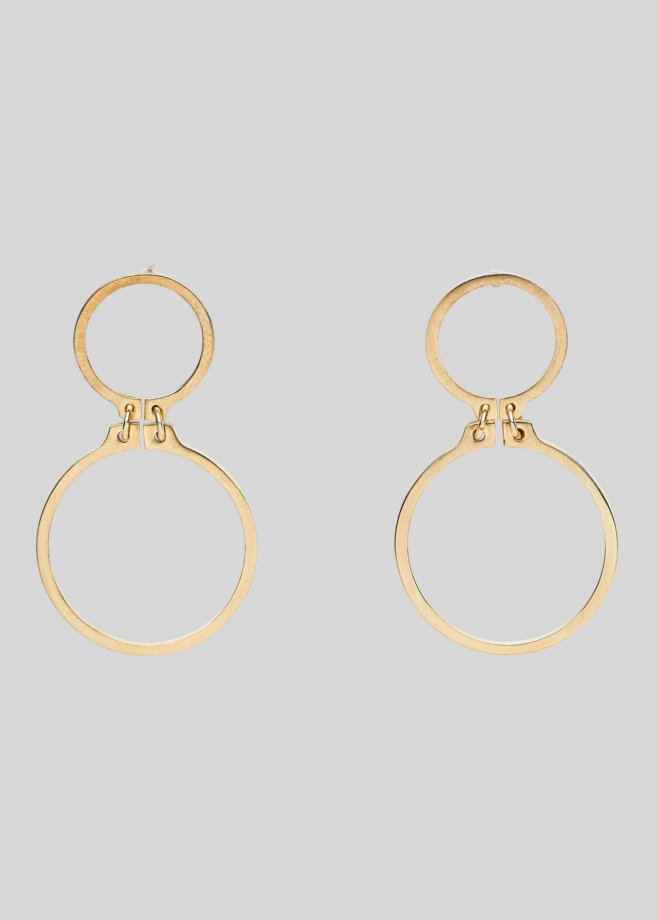 Large Circle Link Drop Earring Gold