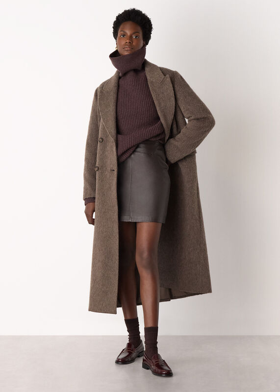 Brown Heavy Gauge Roll Neck Knit