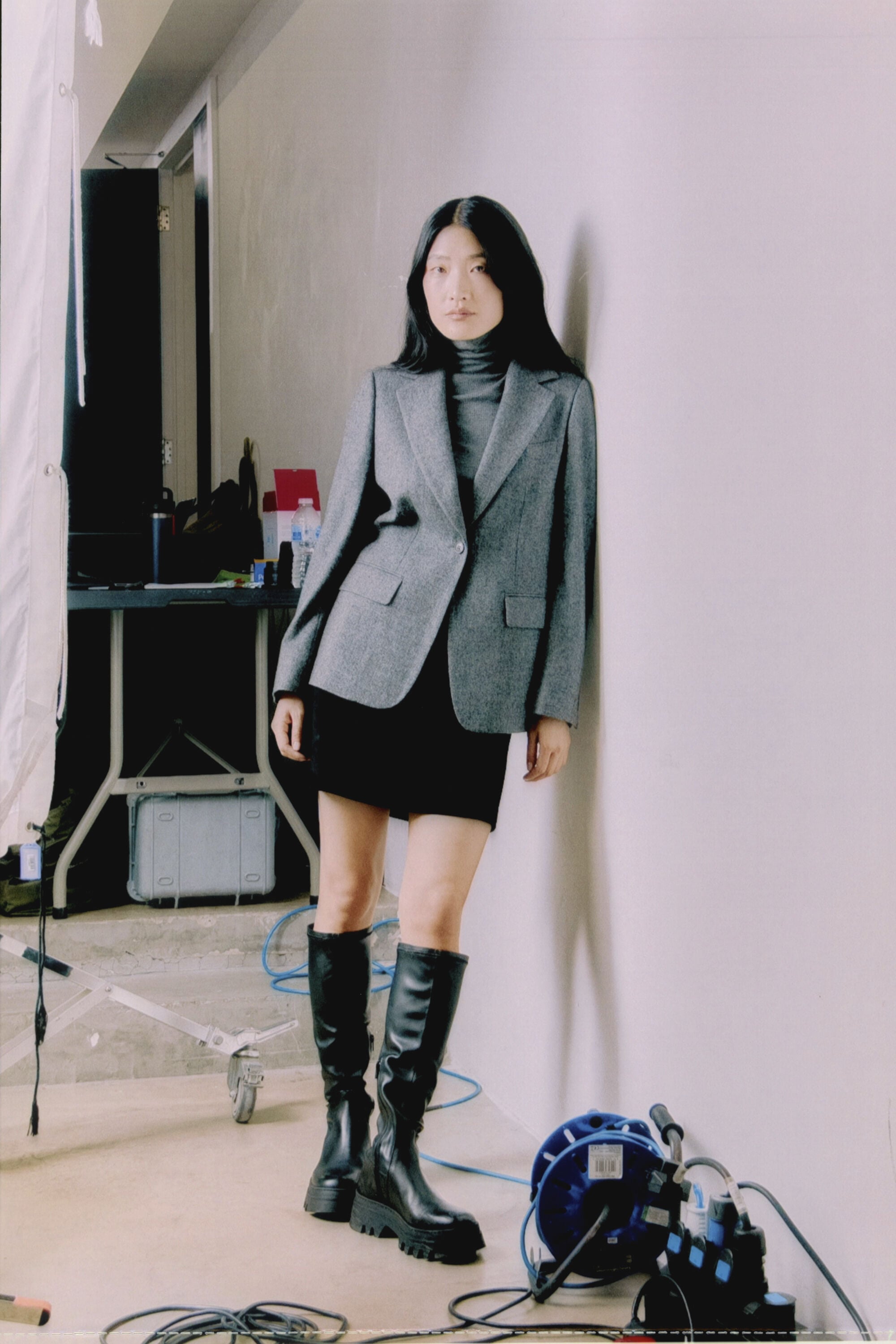 Grey/Multi Herringbone Wool Blend Blazer | WHISTLES | Whistles US |