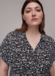 Abstract Smudge Tiered Dress