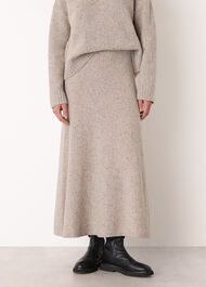 Wool Textured Midi Skirt