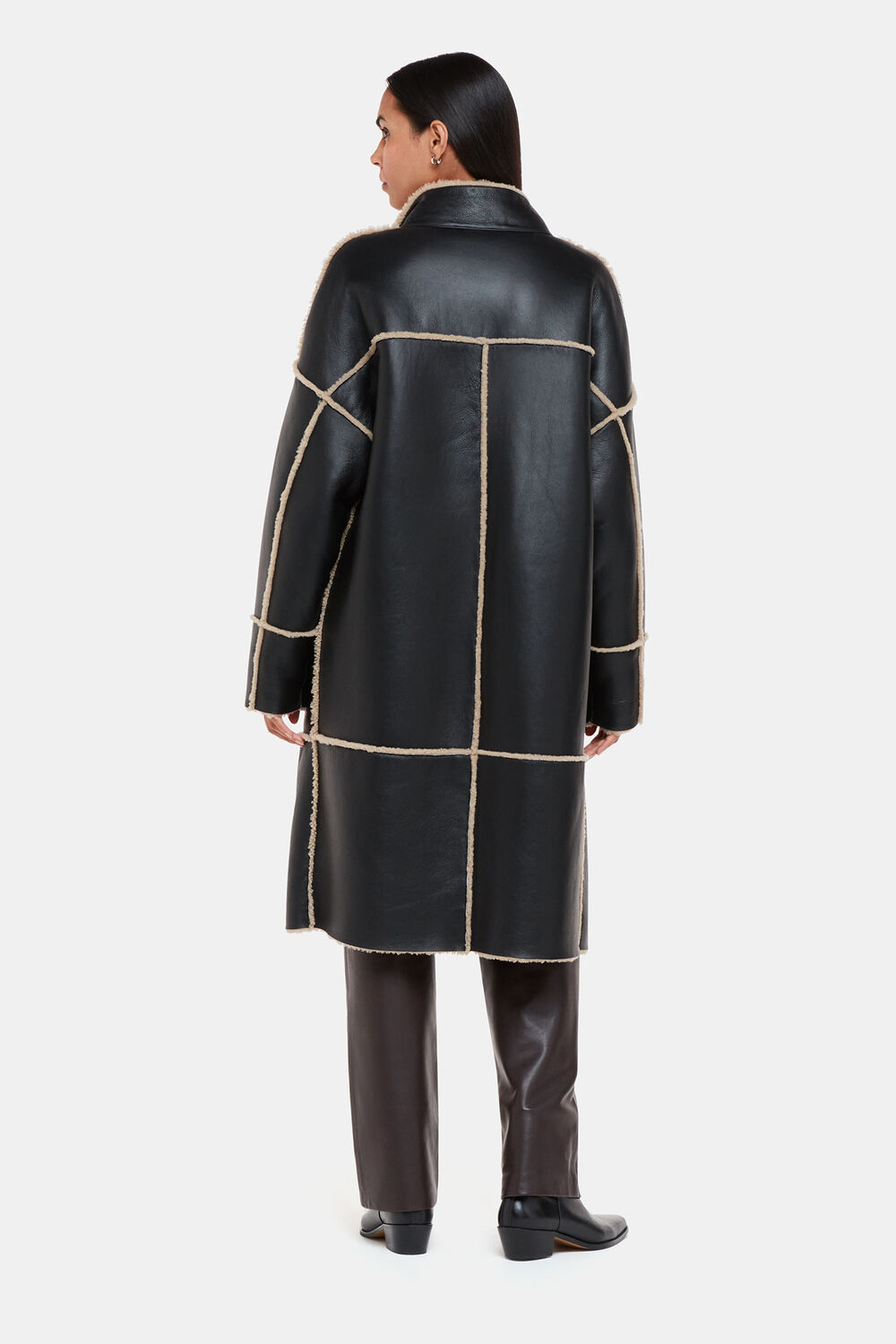 Black Zo Reversible Shearling Coat