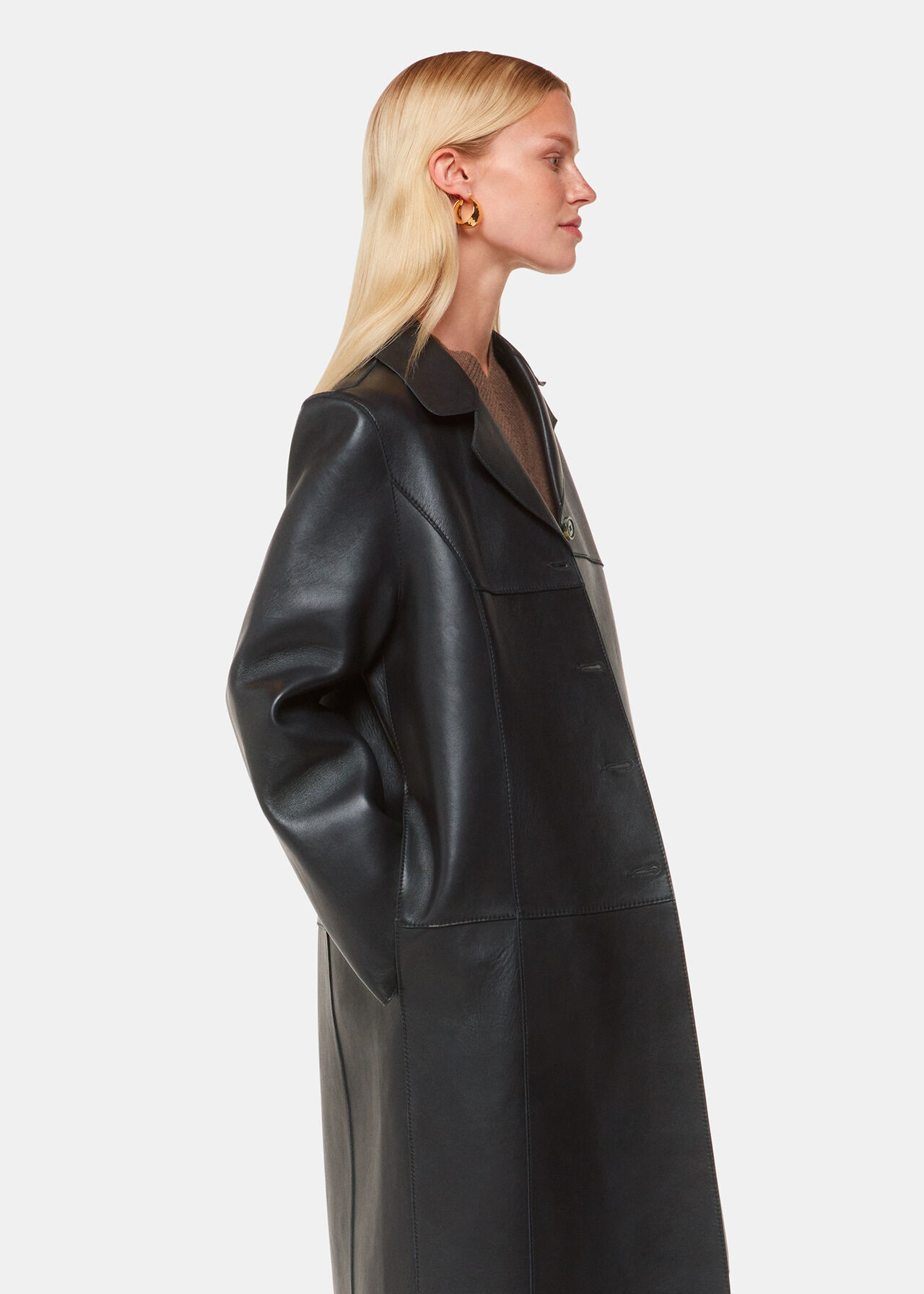 Gemma Bonded Leather Coat