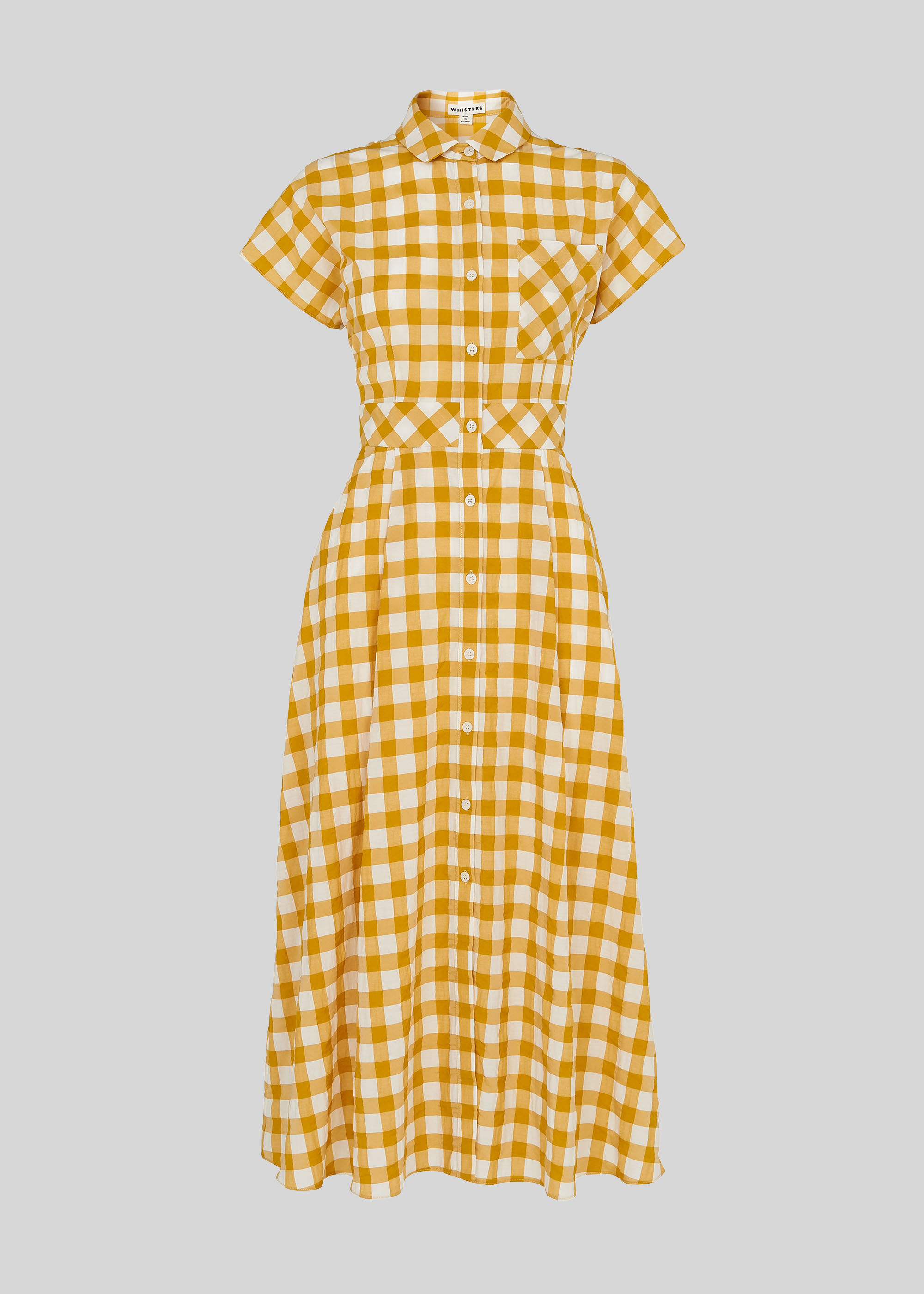 Yellow Ilana Check Shirt Dress