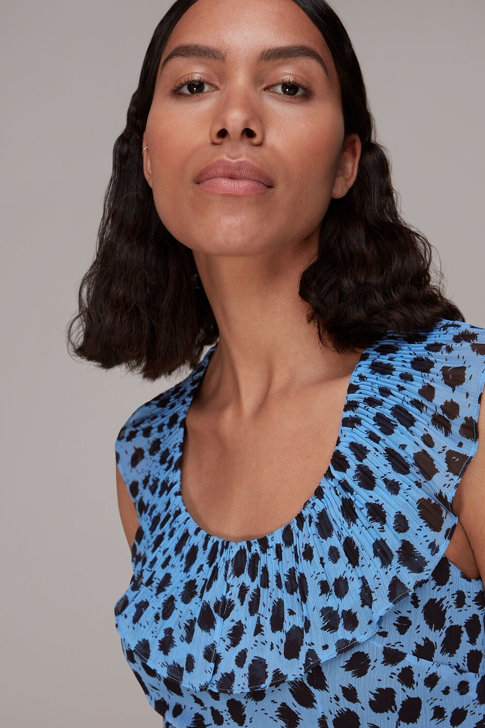 Brushed Dalmatian Plisse Dress