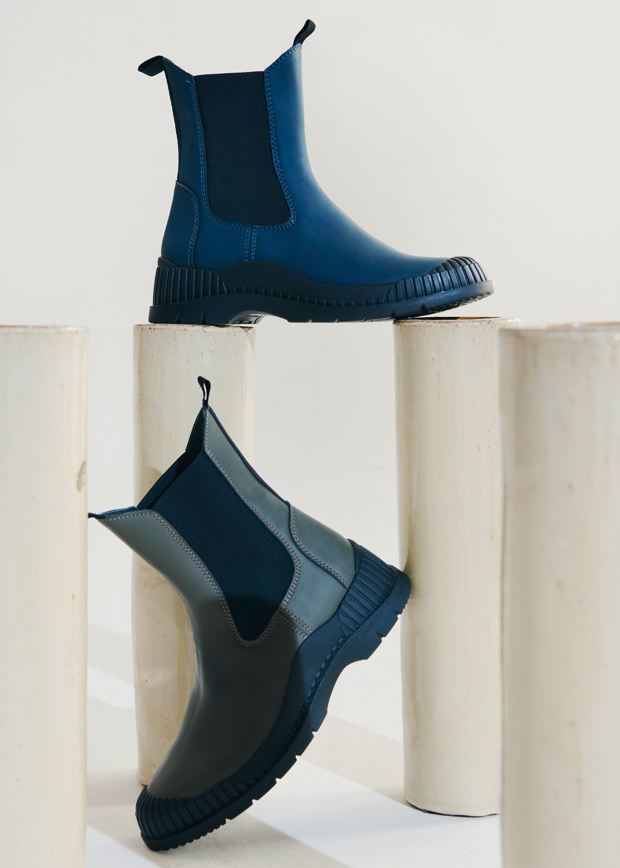 Khaki Denver Rubberised Leather Boot WHISTLES