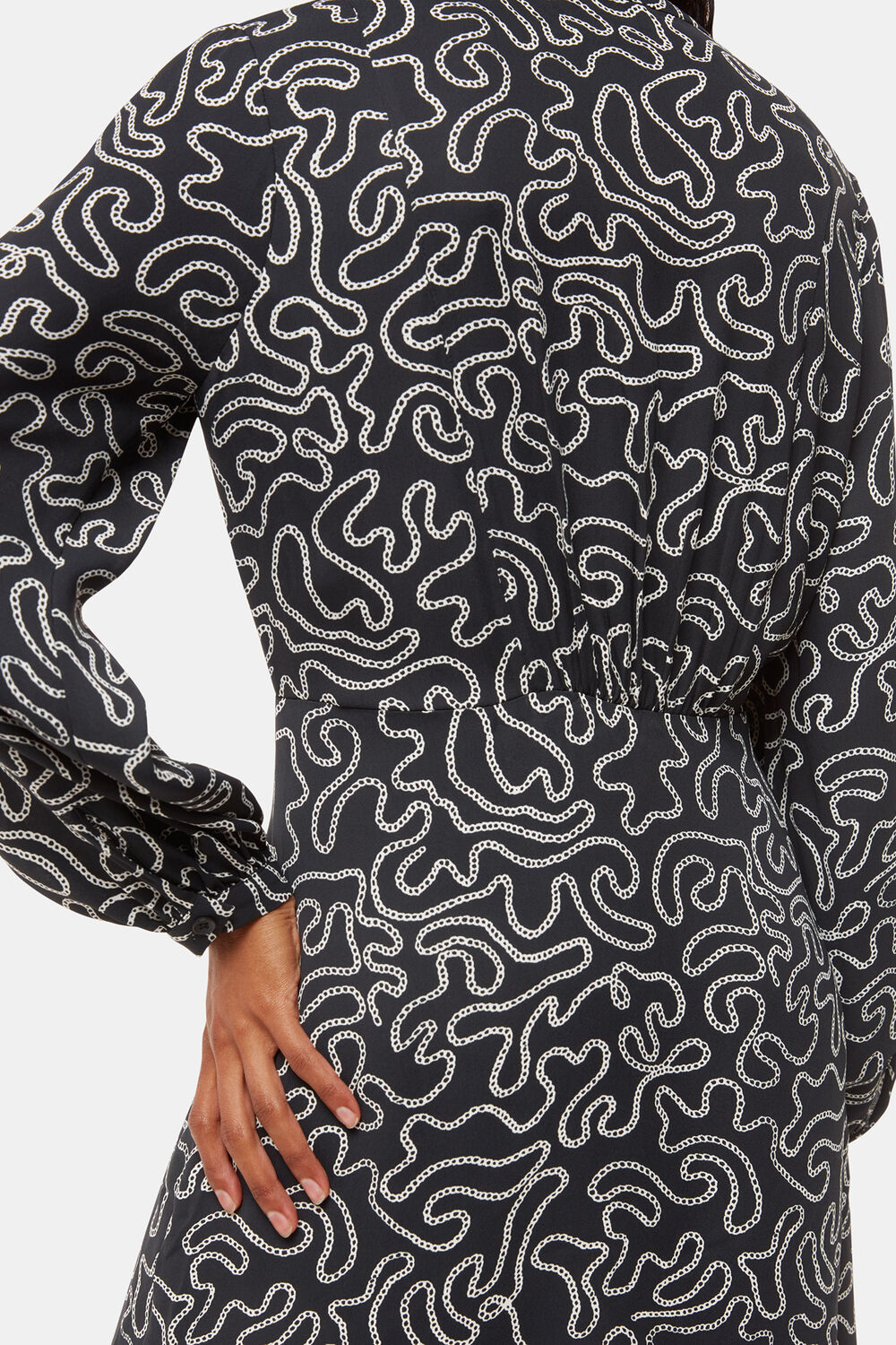Black Petite Chain Print Flippy Dress