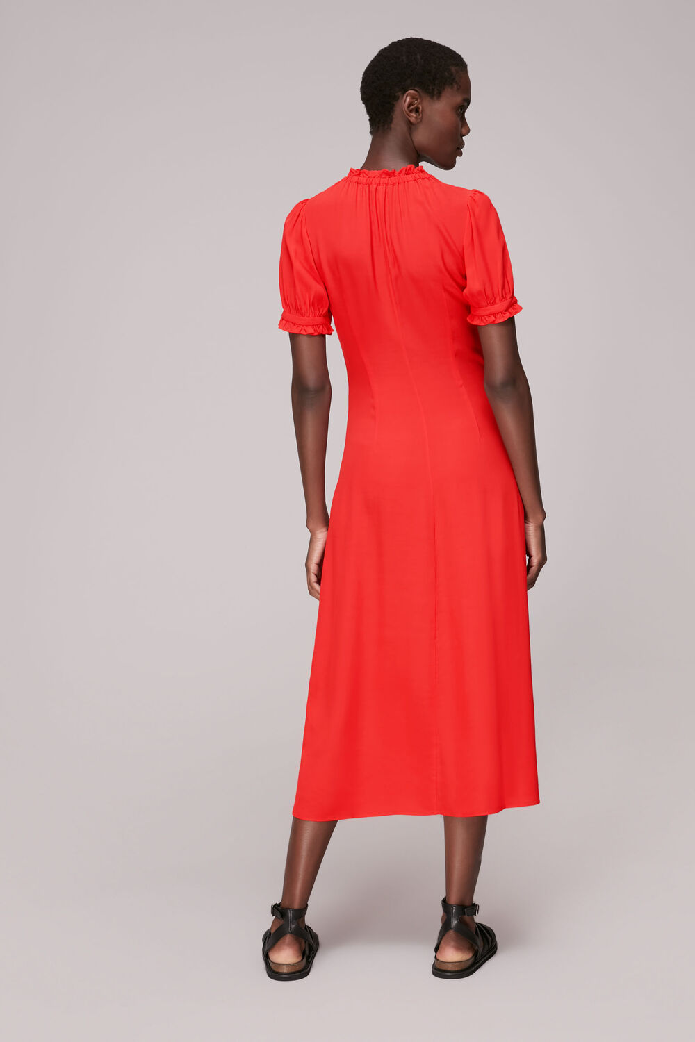 Ada Ruched Detail Midi Dress