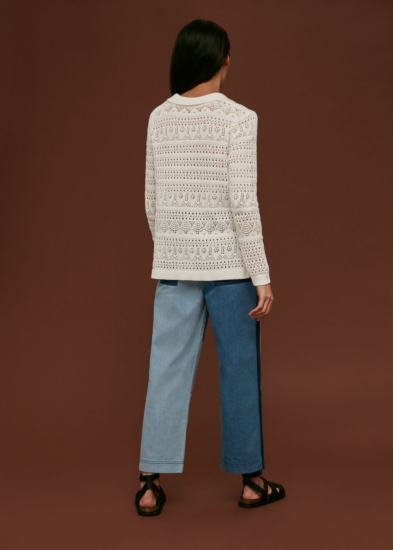 Crochet Collar Detail Top