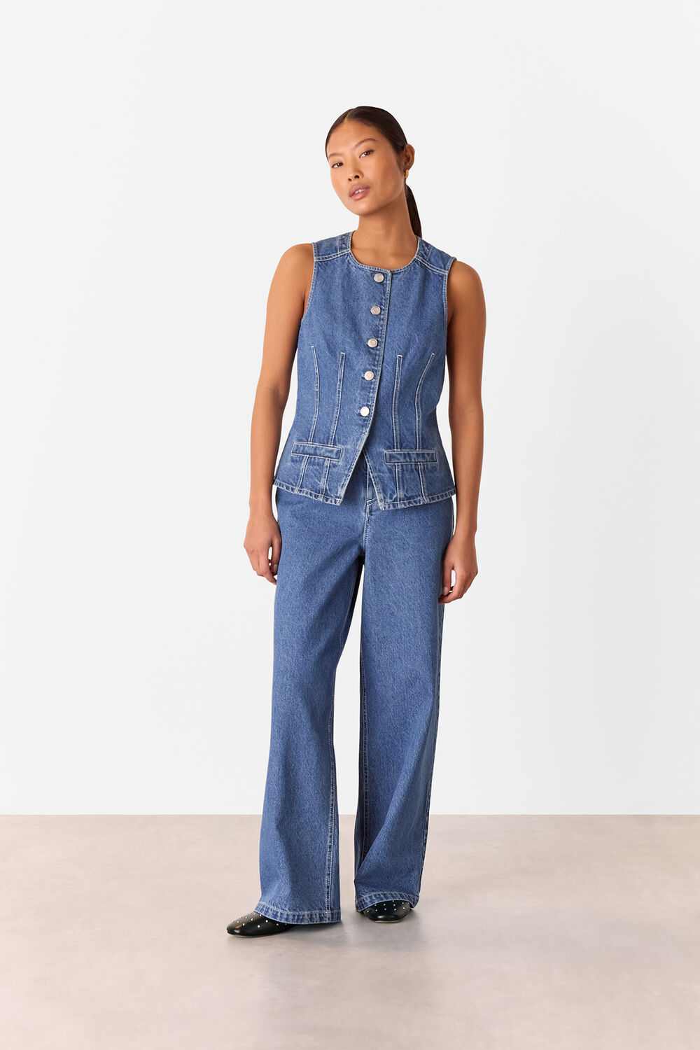 Petite Slim Fit Cotton Waistcoat