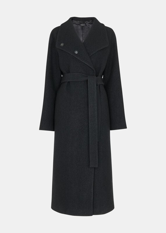 Black Petite Morgan Funnel Neck Coat
