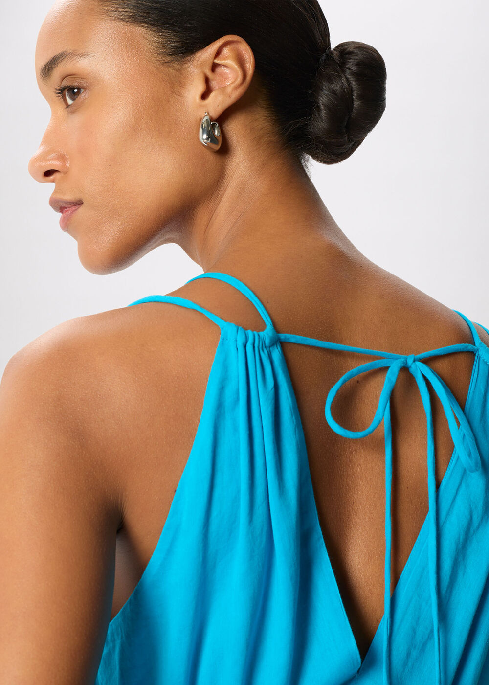 Cotton Maxi V Neck Sundress