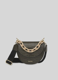 Felix Resin Chain Saddle Bag Dark Green