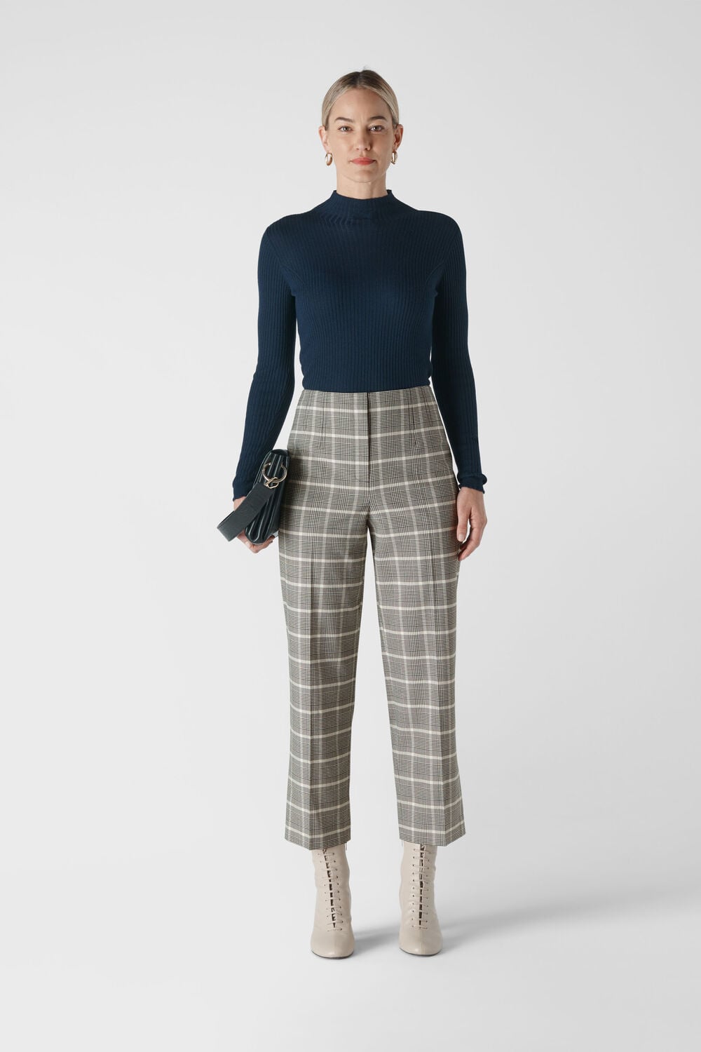 Courtney Check Trouser Black and White