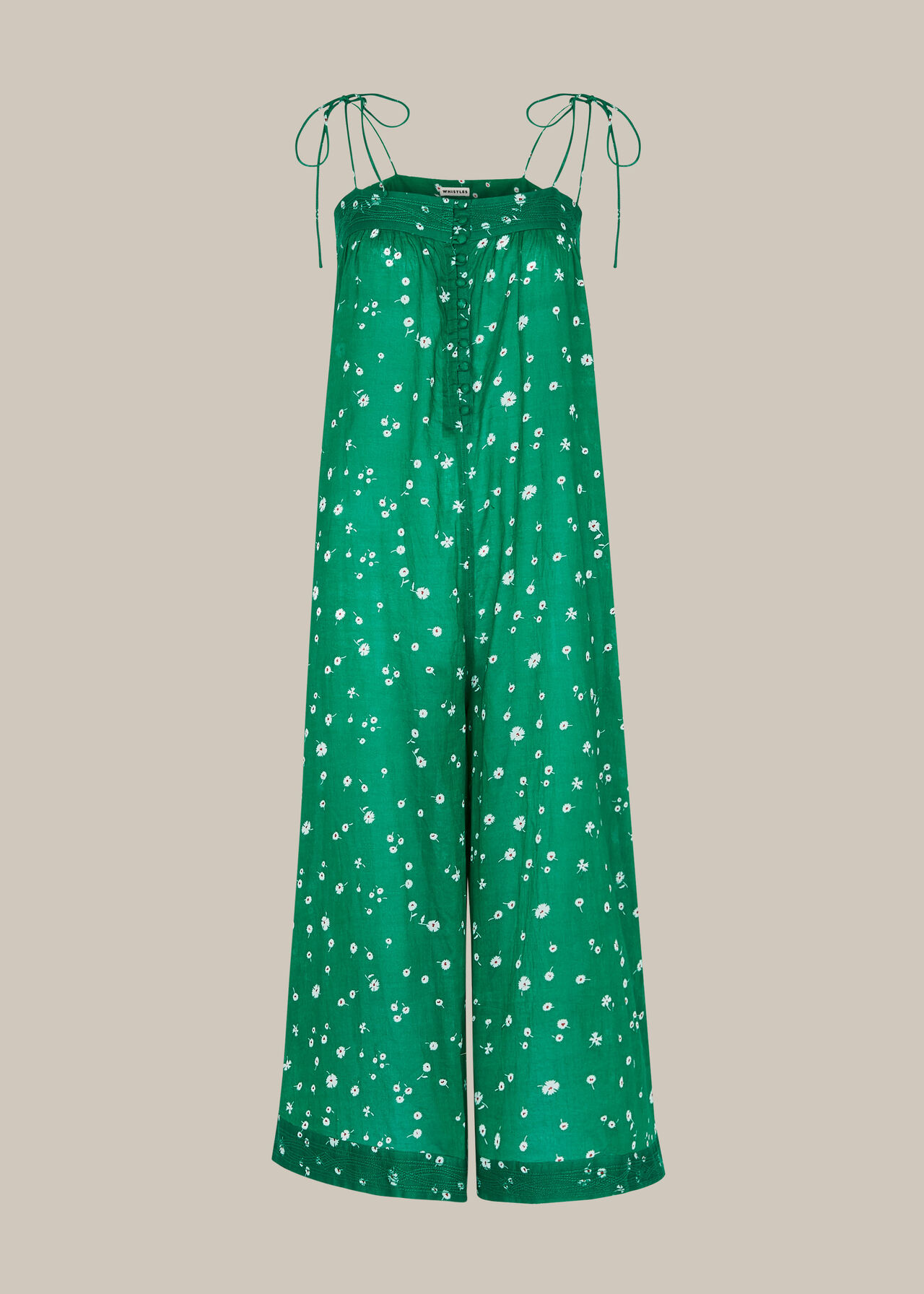 Primula Print Beach Jumpsuit Green/Multi