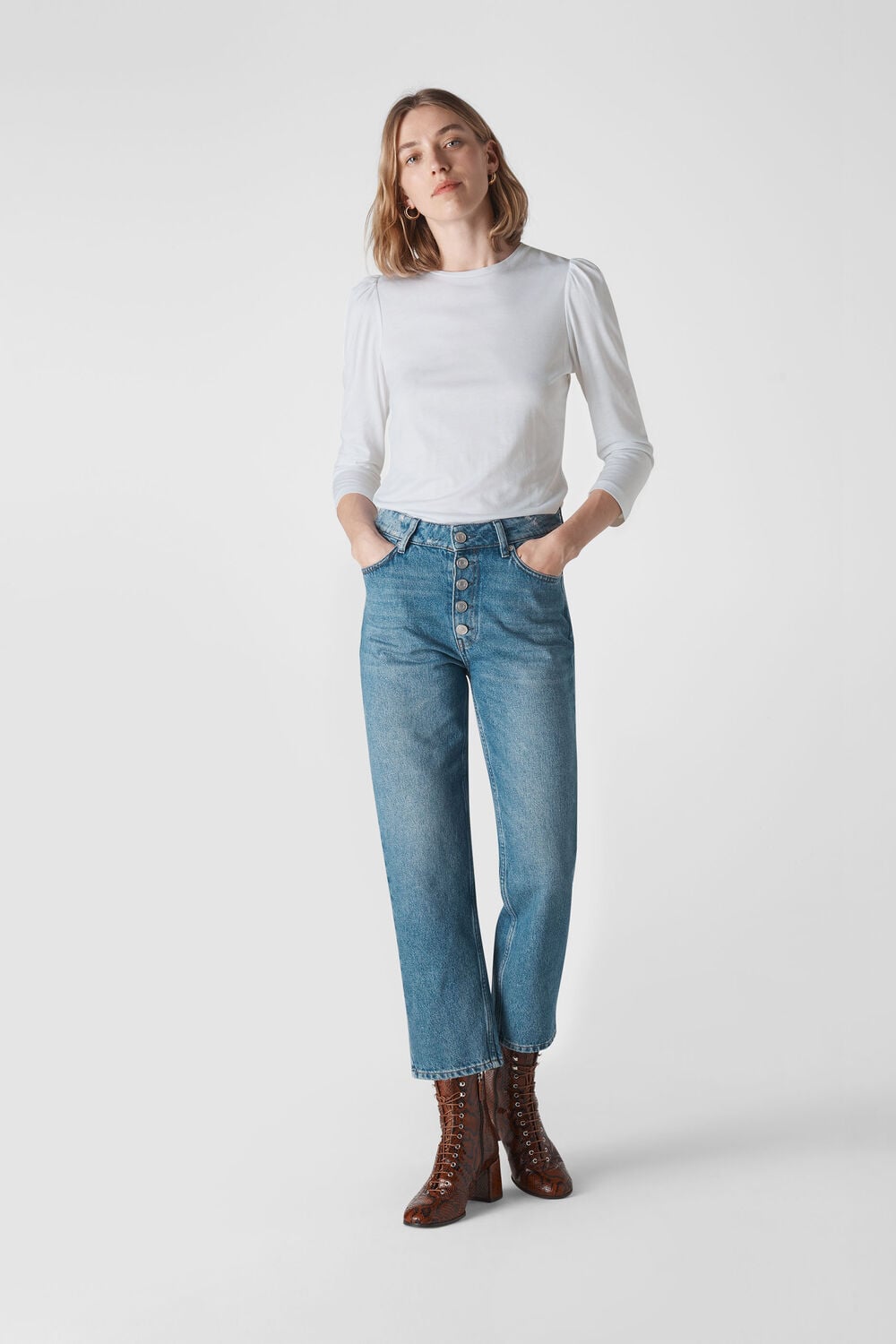 Puff Sleeve Top White
