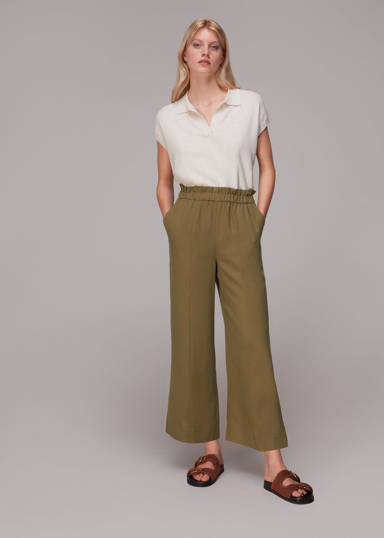 Olive Grace Elasticated Trouser, WHISTLES