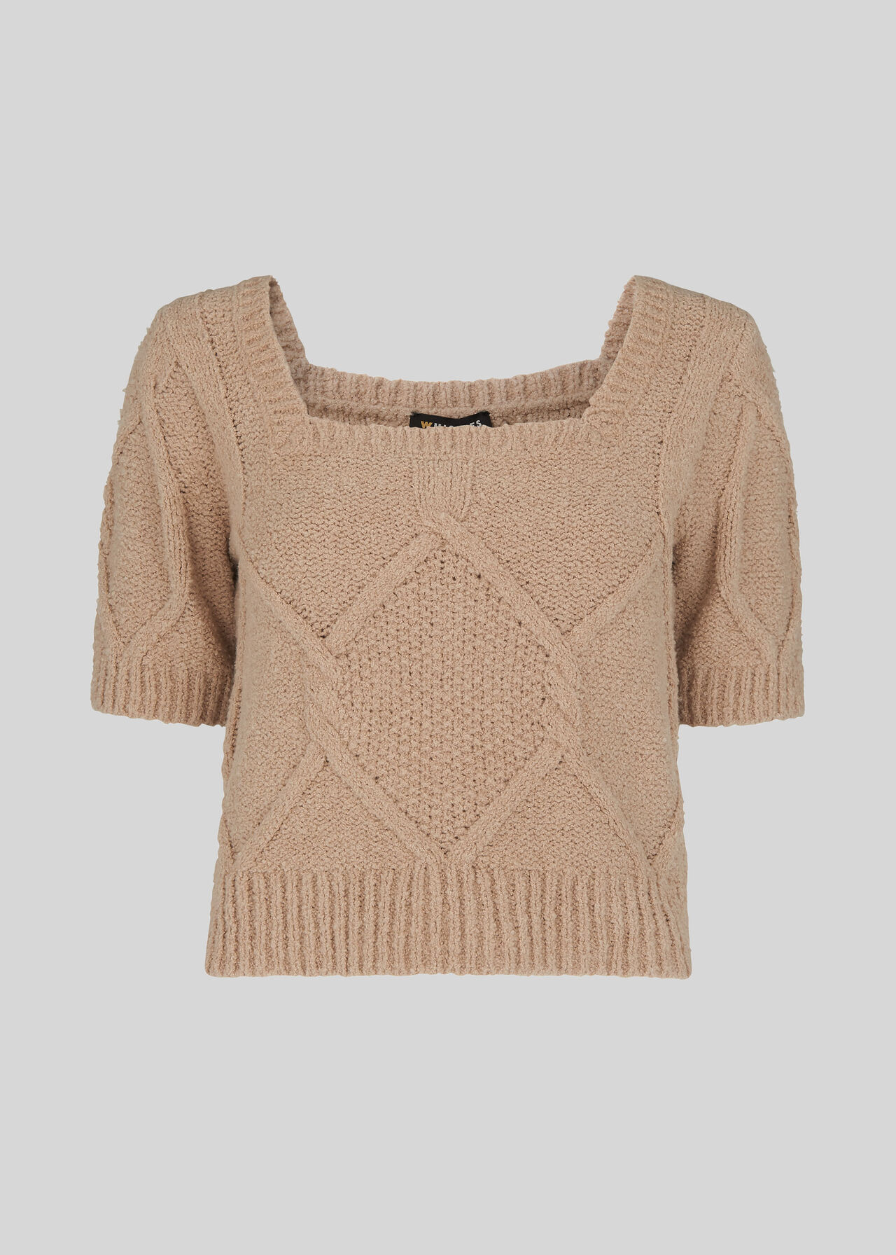 Puff Sleeve Cable Sweater Neutral