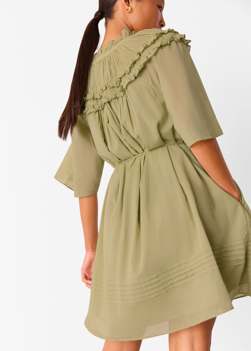 Petite Cotton Frill Mini Dress