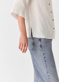 Linen Grandad Collar Shirt
