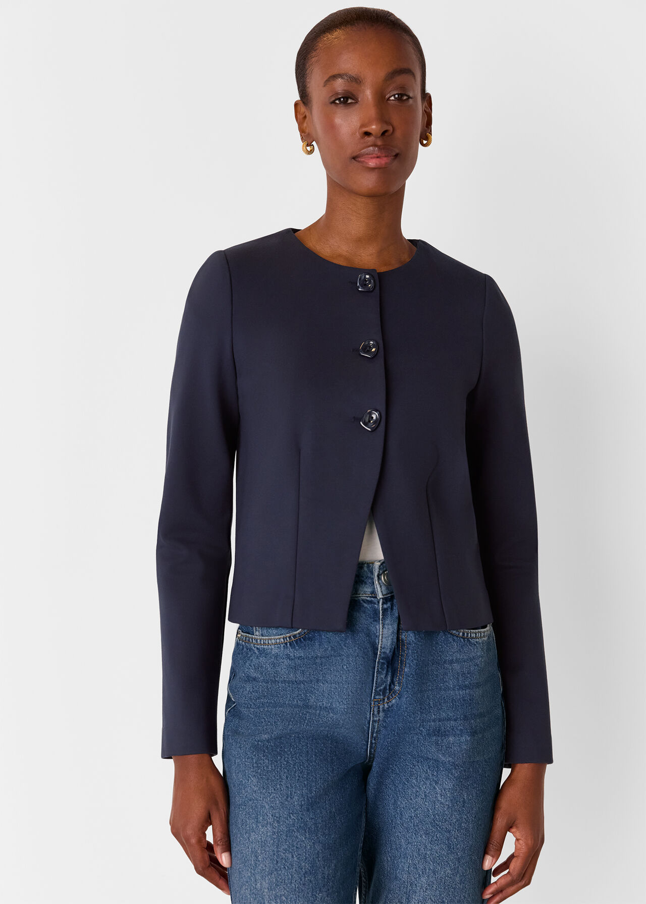 Whistles Anne Ponte Button Jacket