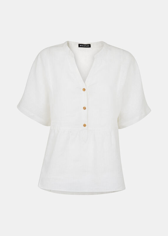 Hannah Linen Peplum Blouse