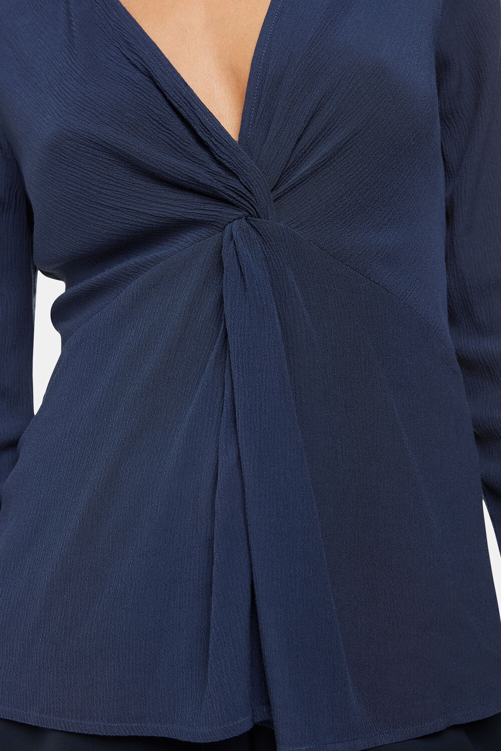 Twist Front Textured Top