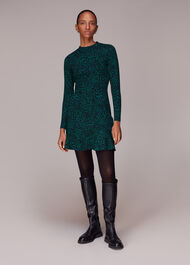 Forest Leopard Jacquard Dress