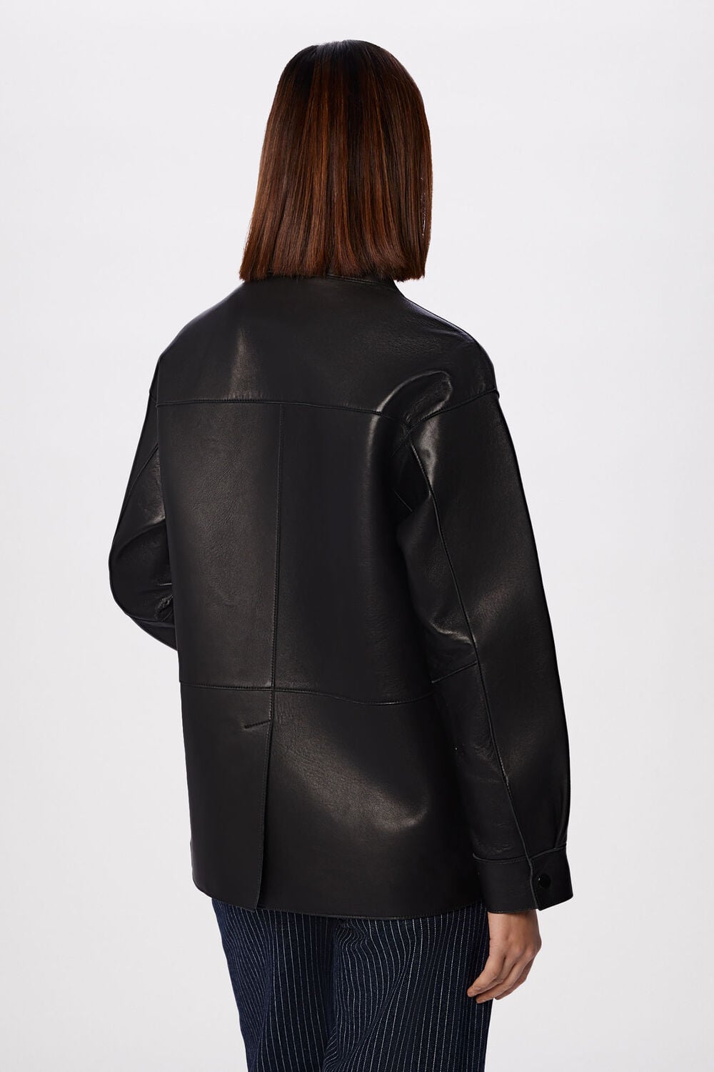 Petite Clean Bonded Leather Jacket
