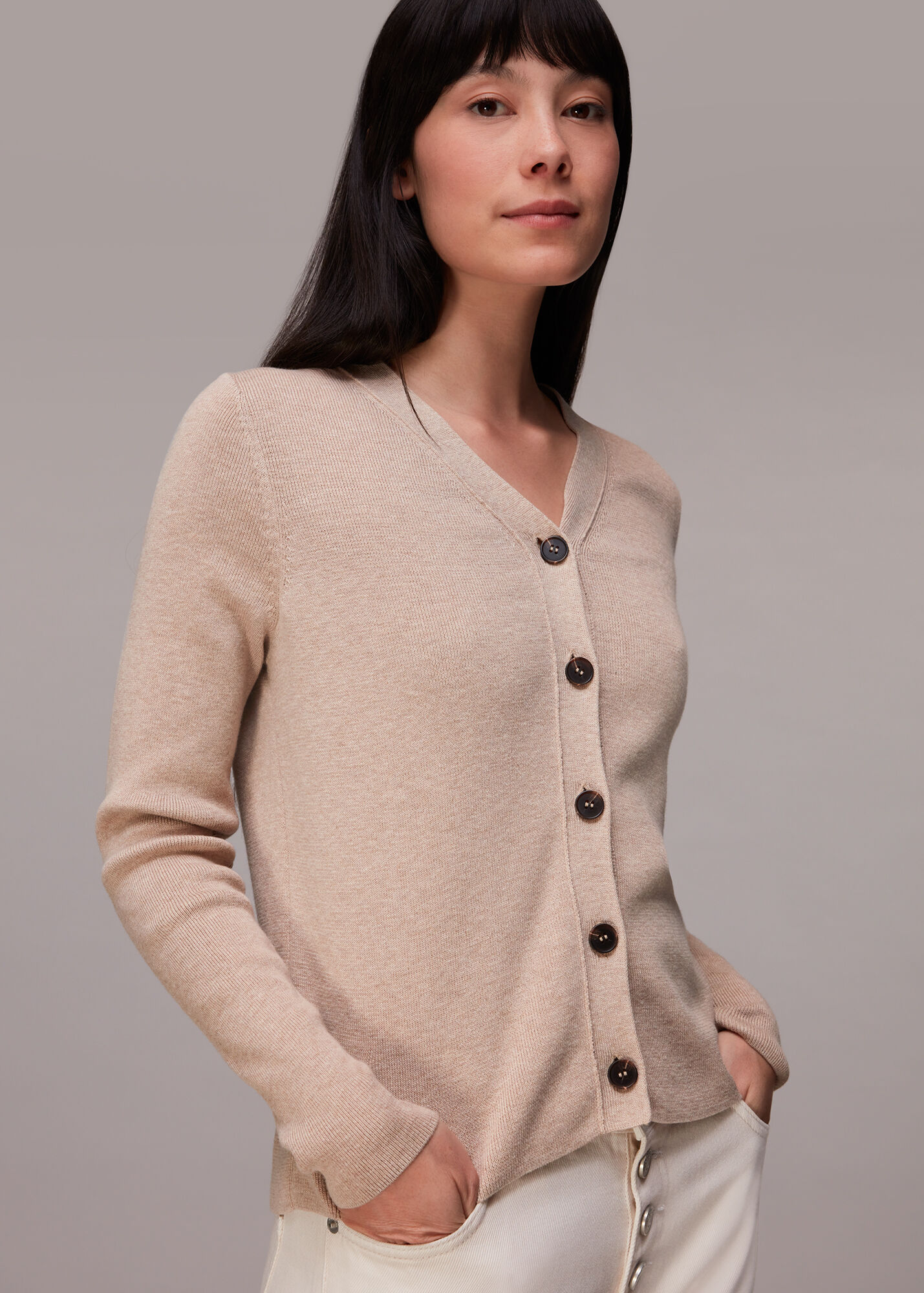 Neutral Slimline Cardigan WHISTLES