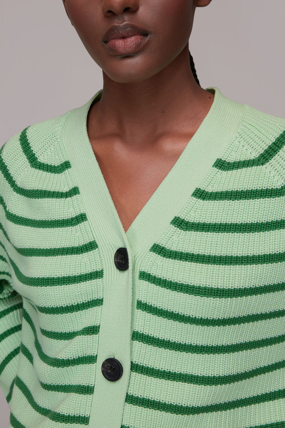 Stripe Cotton Cardigan