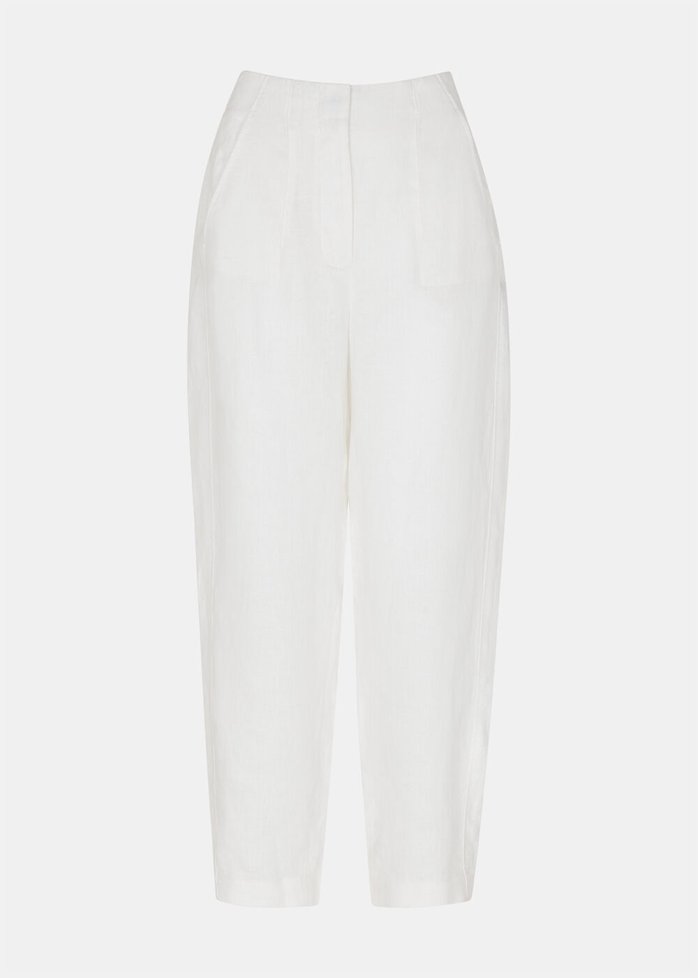 Linen Barrel Leg Trouser
