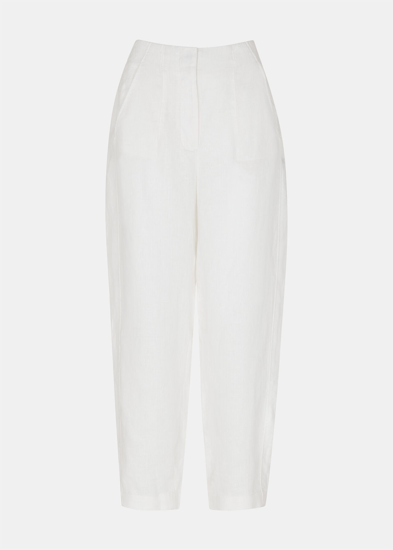 Linen Barrel Leg Trouser