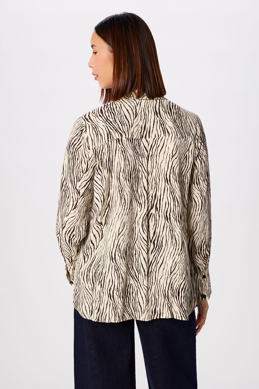 Brown Zebra Button Through Shirt