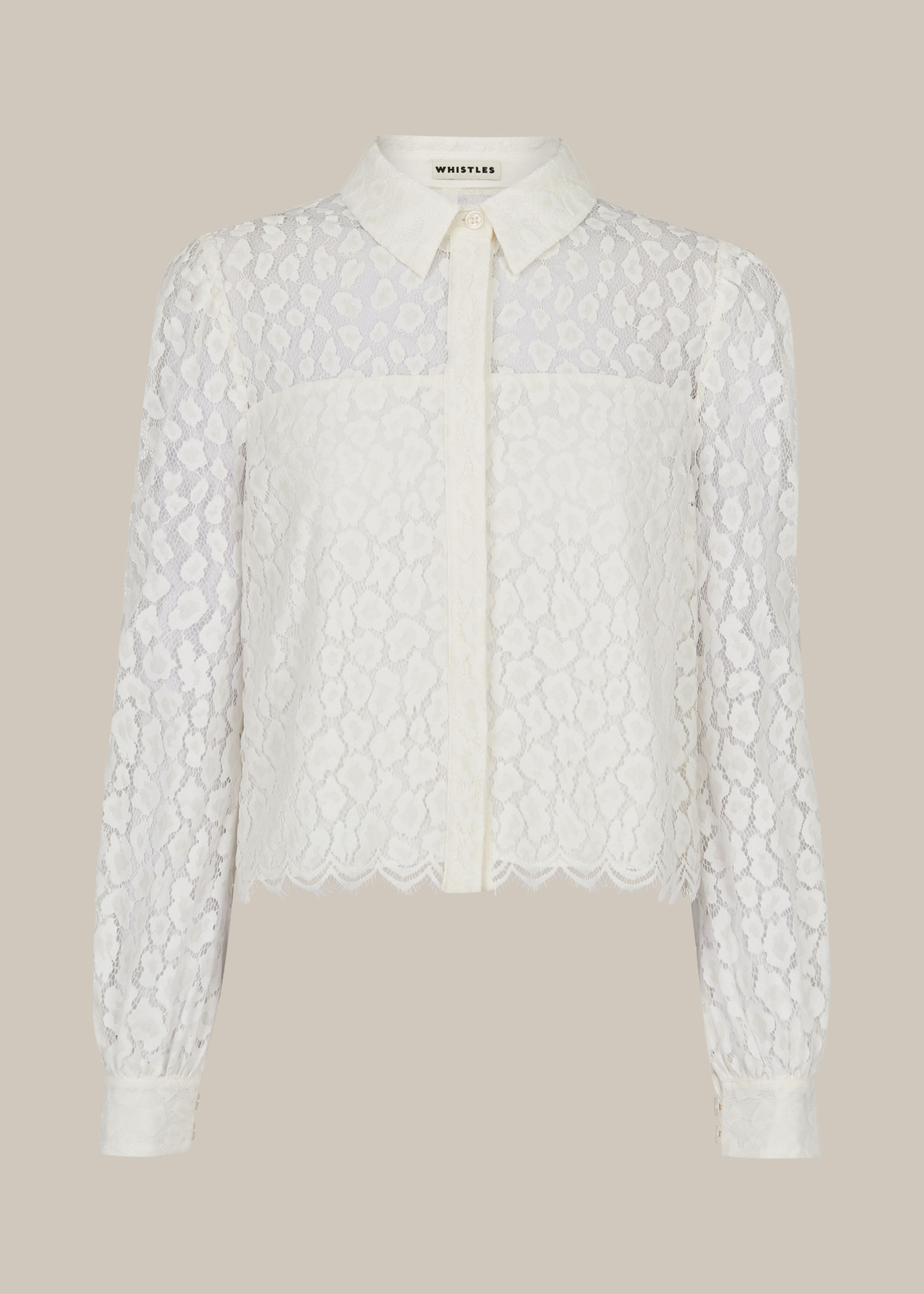 Ivory Animal Lace Shirt | WHISTLES 