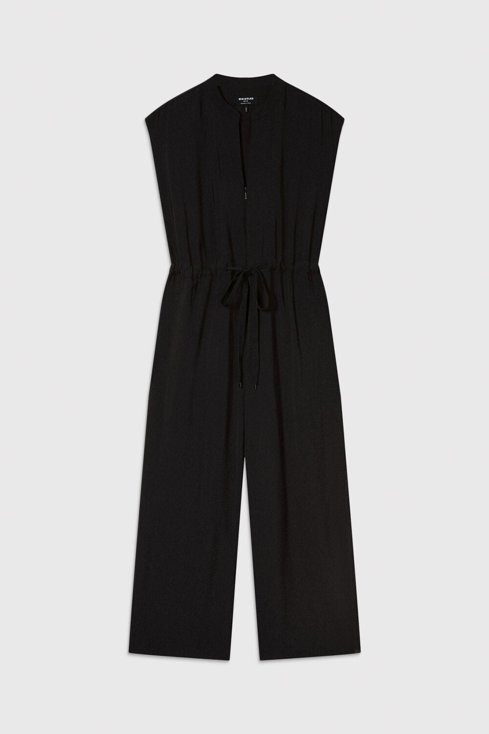 Black Petite Sleeveless Drawstring Jumpsuit