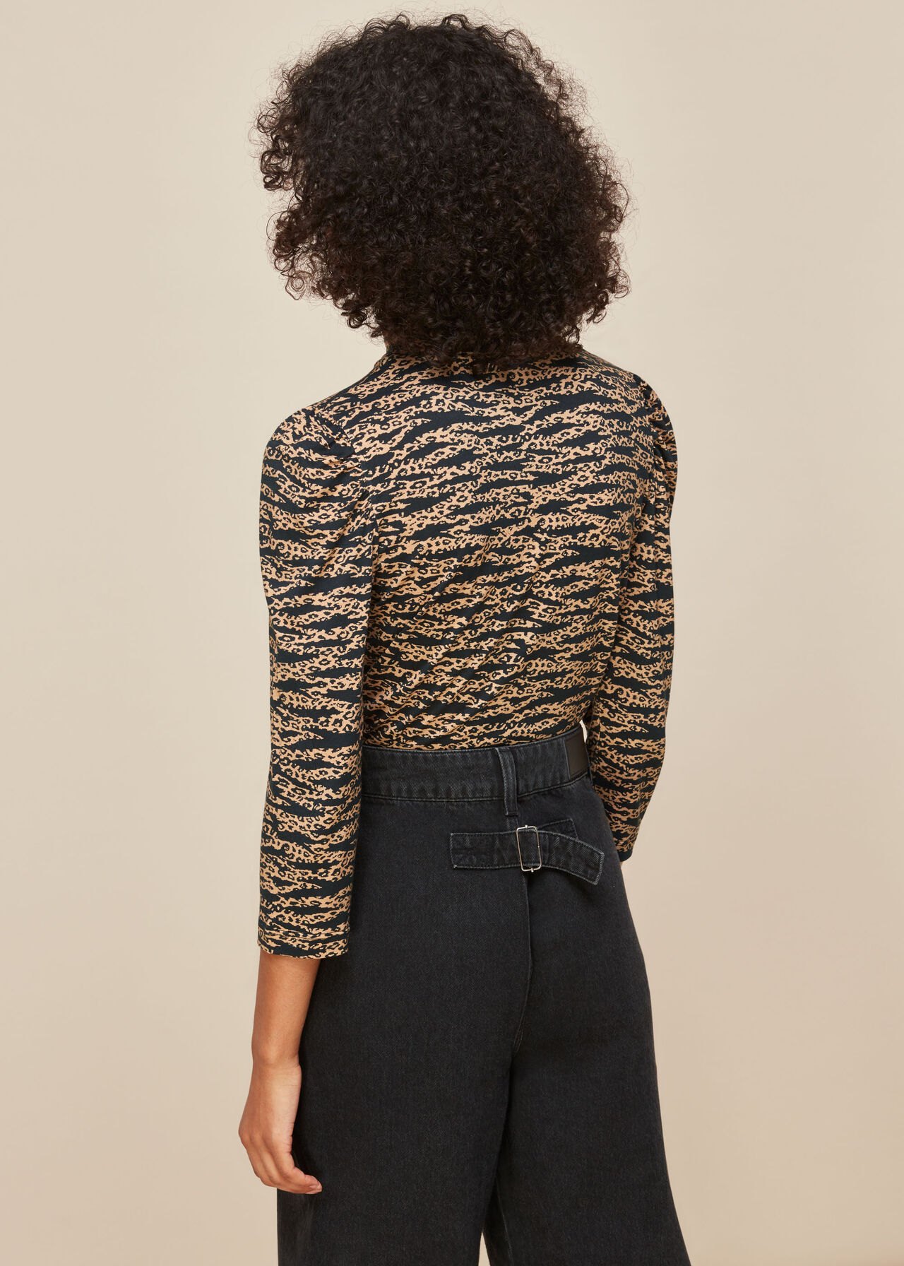 Tiger Leopard Print High Neck