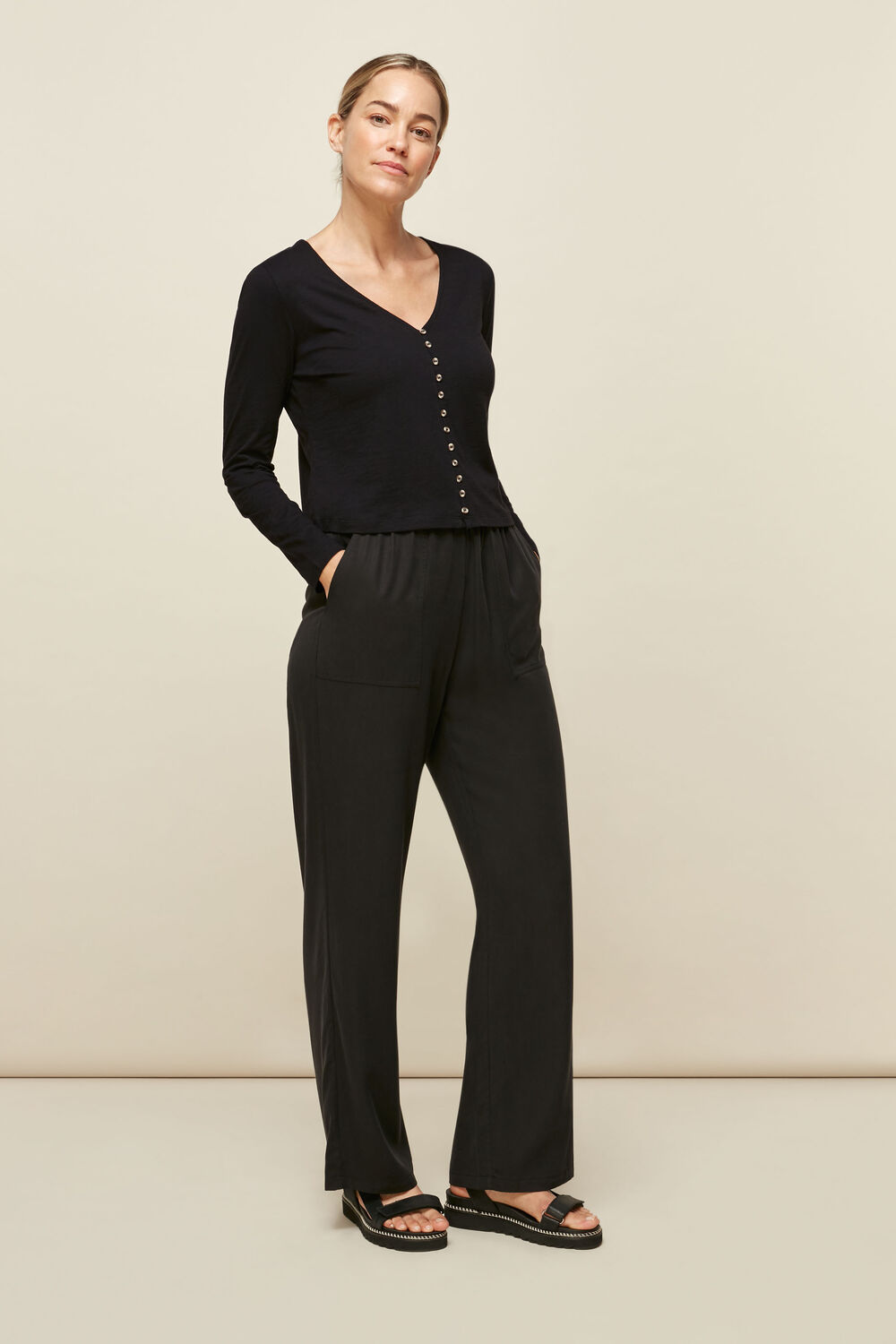 Sabrine Button Front Top